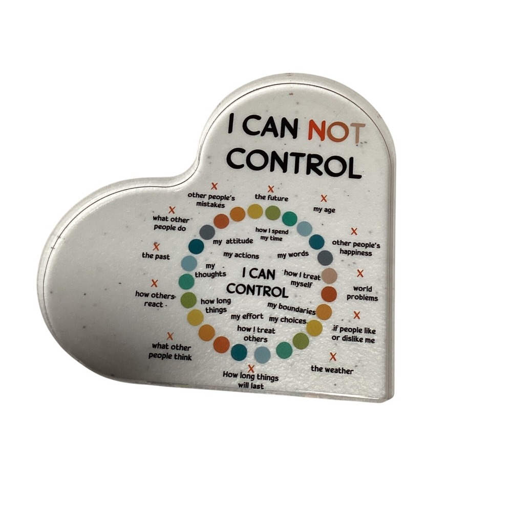 I CAN NOT CONTROL Heart Shape acrylic Self Help‎ Mindset Motivational